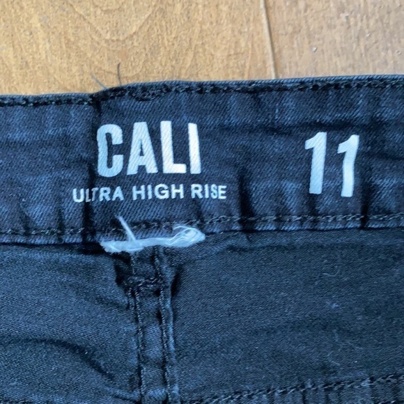 BLACK High Rise Distressed Bermuda Shorts - Picture 4 of 4